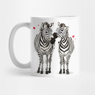 Valentine Cartoon Zebra Couple Mug